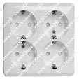 Нажмите для увеличения ЭТЮД Розетка 4-мест. с З/К со шторками  PA16-208B