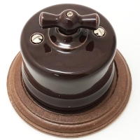 Нажмите для увеличения Выключатель одноклавишный classic Царский Стиль , Коричневый