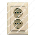 Нажмите для увеличения Valena беж. Розетка 2-ая с ЗК в сборе (774370)