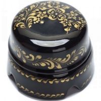 Нажмите для увеличения Коробка распределительная, фарфоровая Salvador BOX2BL.GD, D85, черная с золотой росписью