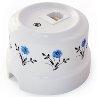 Нажмите для увеличения Розетка компьютерная RJ-45, узор васильки Lindas