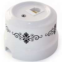 Нажмите для увеличения Розетка компьютерная RJ-45, черный узор Lindas