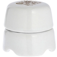 Нажмите для увеличения Ретро коробка распределительная, фарфоровая, Salvador , BOX2UZ, D85 мм, белая с узором