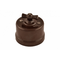 Нажмите для увеличения Выключатель одноклавишный (проходной) КЕРАМИКА Bironi В1-201-02, коричневый