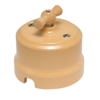 Нажмите для увеличения Ретро выключатель двухклавишный (двойной) Lindas, цвет слоновая кость