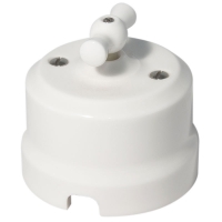 Нажмите для увеличения Ретро выключатель одноклавишный Lindas проходной, цвет белый