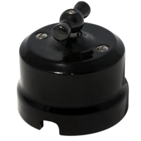 Нажмите для увеличения Ретро выключатель одноклавишный Lindas проходной, цвет черный