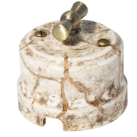 Нажмите для увеличения Ретро выключатель одноклавишный Lindas проходной, цвет мрамор