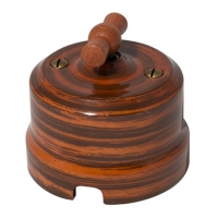 Нажмите для увеличения Ретро выключатель одноклавишный Lindas проходной, цвет палисандр