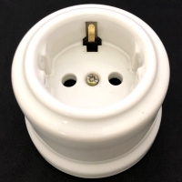 Нажмите для увеличения Розетка classic Царский Стиль фарфоровая с з/к, 16А, 250В, Белая