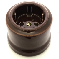 Нажмите для увеличения Розетка classic Царский Стиль фарфоровая с з/к, 16А, 250В, Коричневая