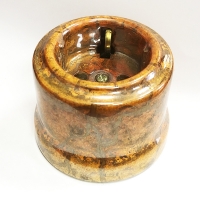 Нажмите для увеличения Розетка classic Царский Стиль фарфоровая с з/к, 16А, 250В, Оранжевый мрамор