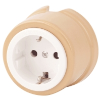 Нажмите для увеличения Розетка с заземлением и шторками для наружного монтажа фарфоровый Salvador цвет Имбирь, OP12GI