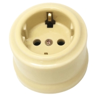 Нажмите для увеличения Розетка classic Царский Стиль фарфоровая с з/к, 16А, 250В, Слоновая кость