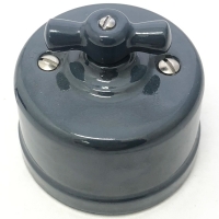 Нажмите для увеличения Выключатель двухклавишный КЕРАМИКА Царский Стиль , Титан