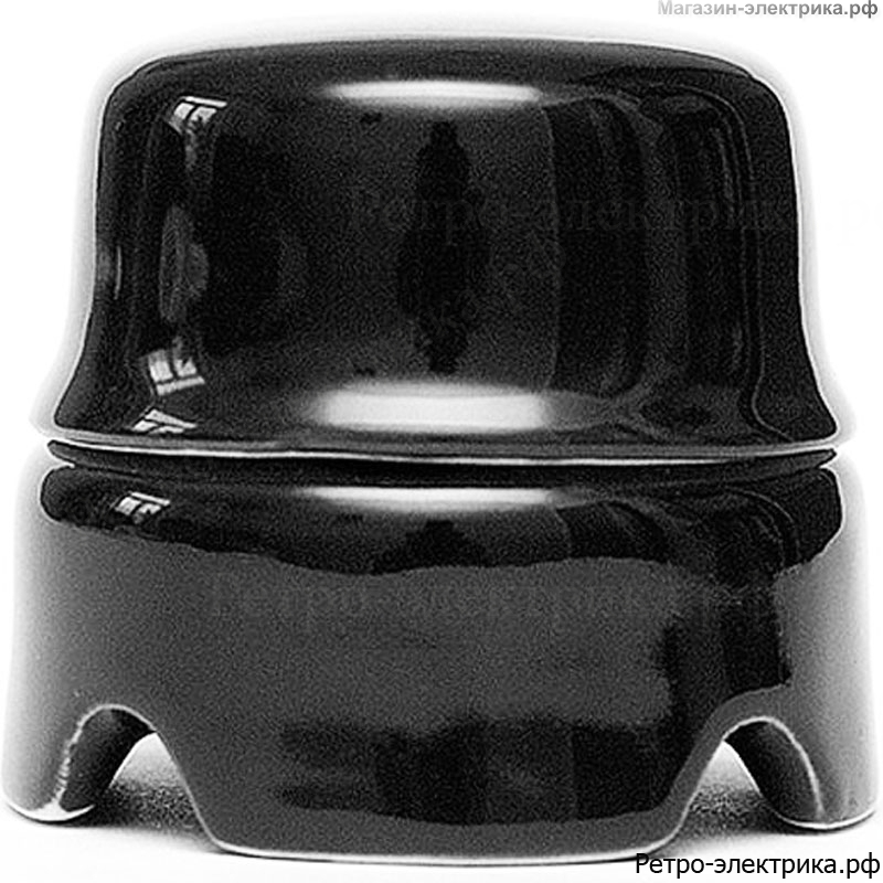 Ретро коробка распределительная, фарфоровая,  Salvador  BOX2BL, D85 мм, черная
