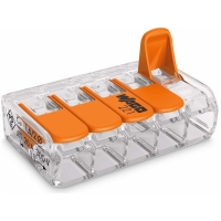 Нажмите для увеличения Клемма для 5 проводников универсальная с рычагом, прозрачная 0,14-4,00 мм2 221-415 WAGO