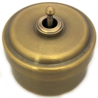 Нажмите для увеличения Выключатель тумблерный, 1кл, проходной, металл, цвет Бронза