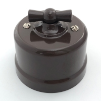 Нажмите для увеличения Выключатель пластик двухклавишный, о/у серии Дежавю RS 77727-02, цвет Коричневый