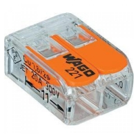 Нажмите для увеличения Клемма для 2 проводников универсальная с рычагом, прозрачная 0,14-4,00 мм2 221-412 WAGO